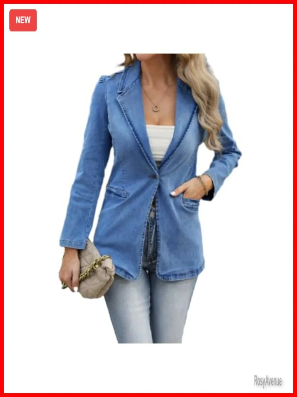 Oversized Denim Jacket Button Up Long Sleeve Casual Blazer Women